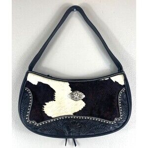 American West Womens Cow Town Hobo Pony Hair-On Leather Handbag Bag OS